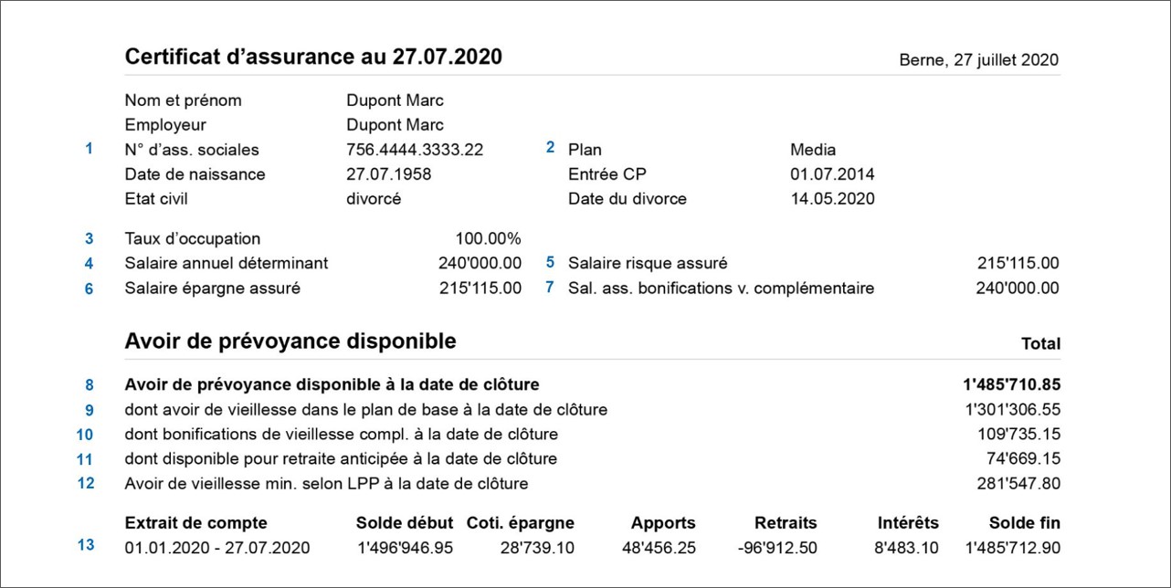 Versicherungsausweis Medpension FR Seite_1.1a